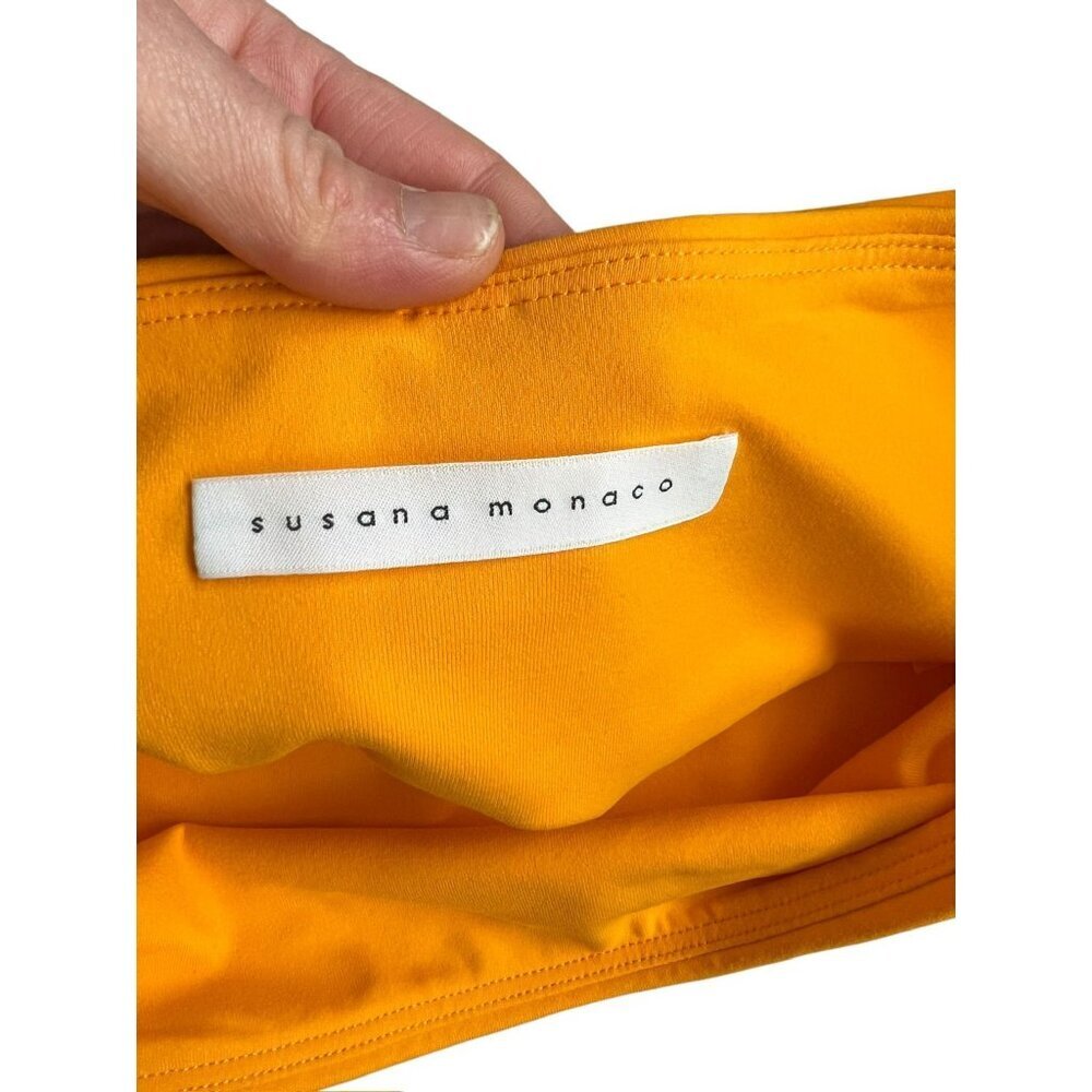 Susana Monaco Tube Top Crop Women SM Bright Orange layering stretch vacation - Picture 7 of 8